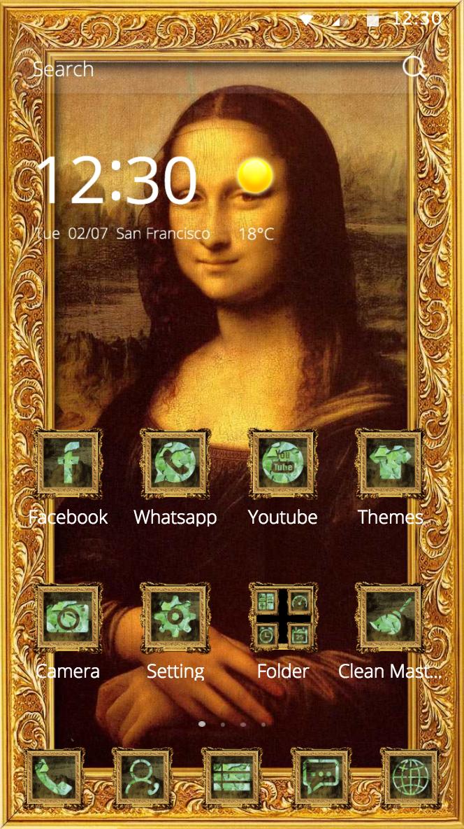 mona lisa theme painting smile