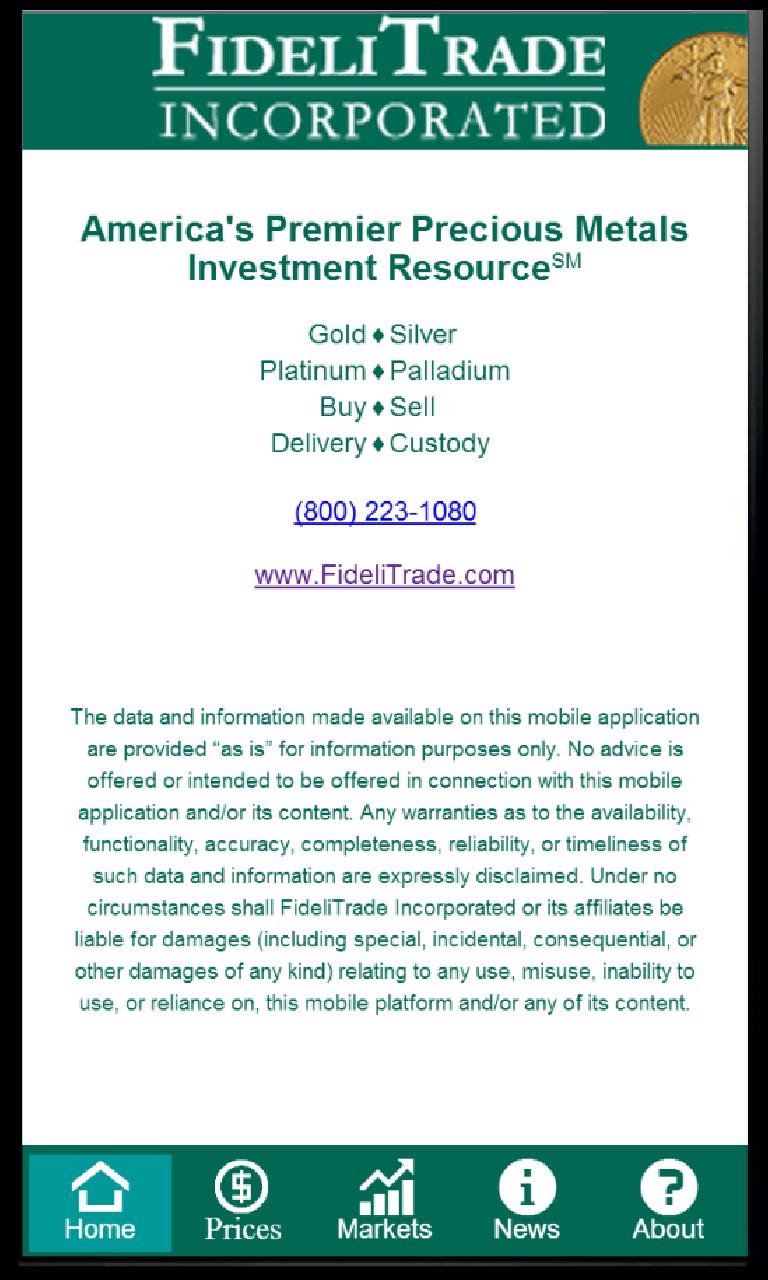 FideliTrade Gold Silver Prices