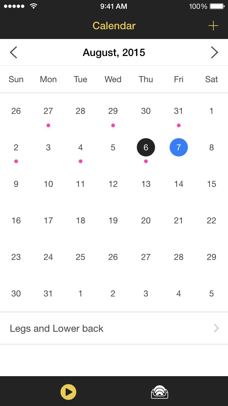 Workout: Exercise log