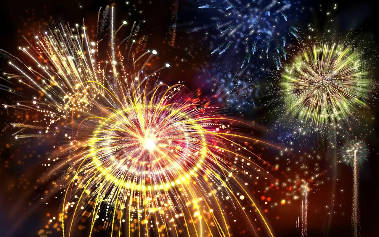3D Fireworks Wallpaper