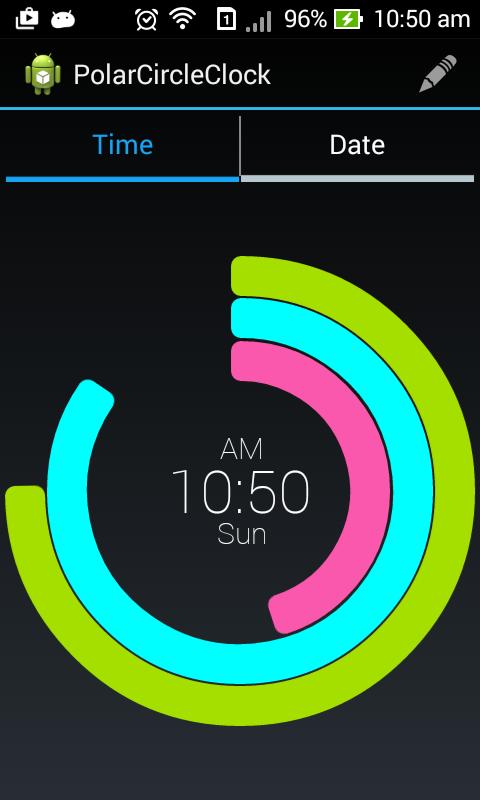 Polar Clock Screen
