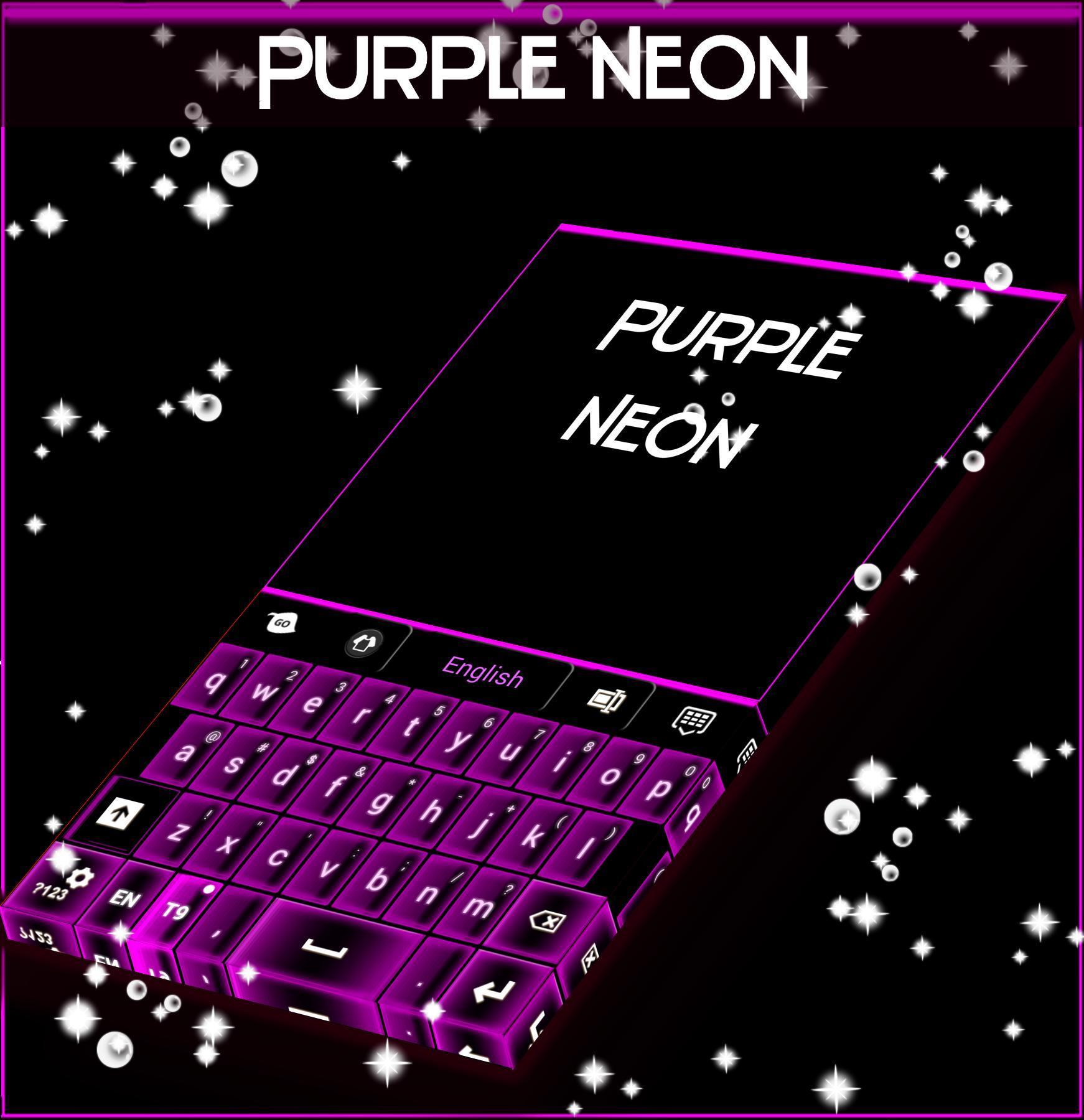 Purple Neon Keyboard Theme