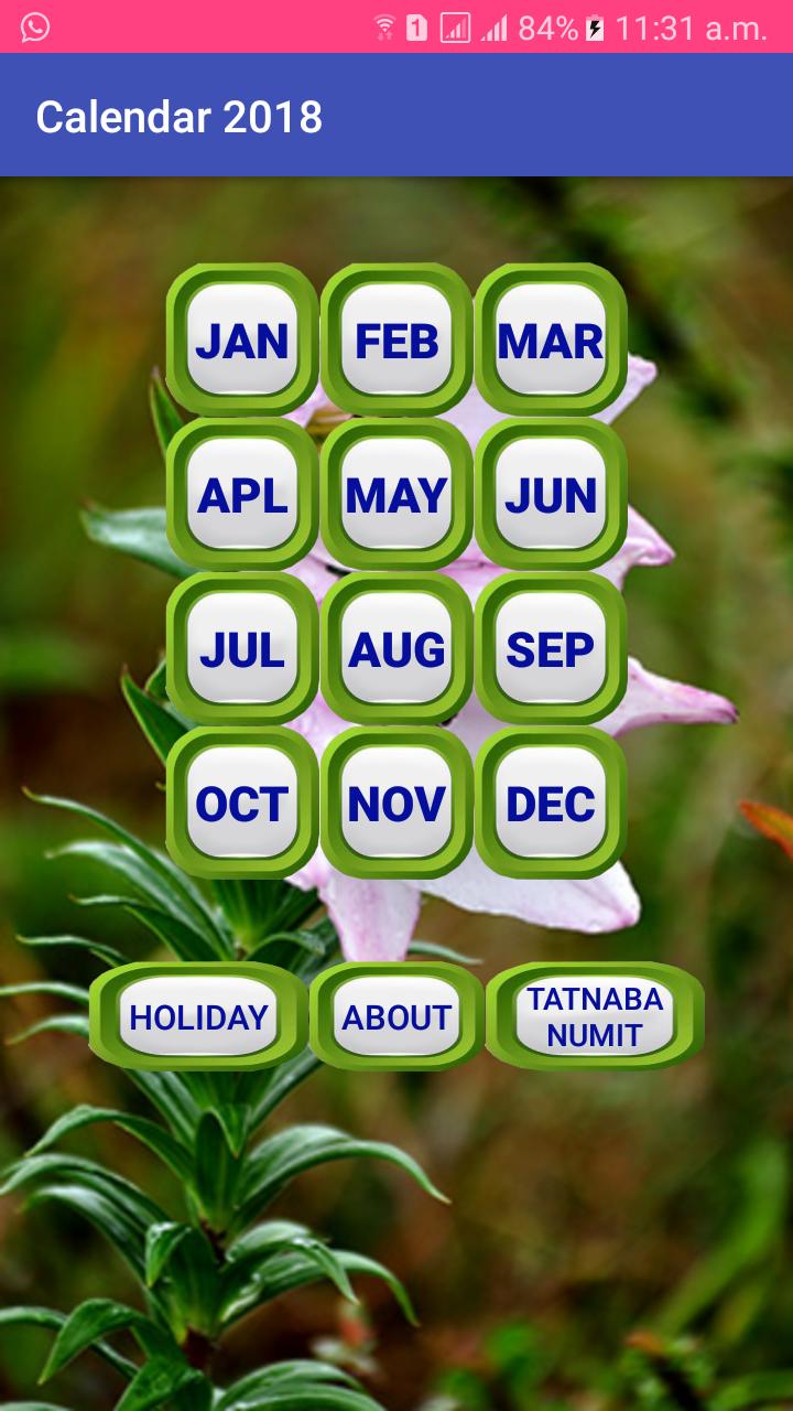 Manipuri Calendar 2018