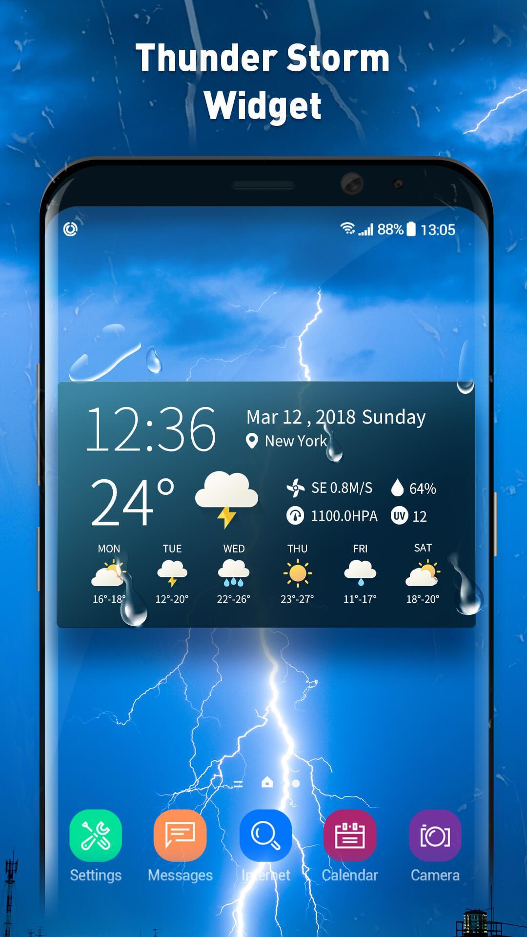 Real-time weather temperature report & widget