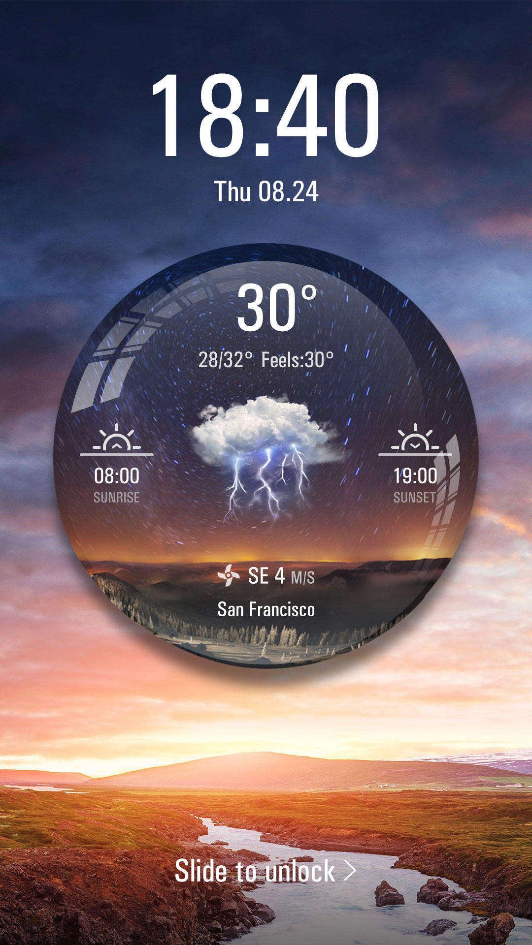 Weather Ball Lock Screen App