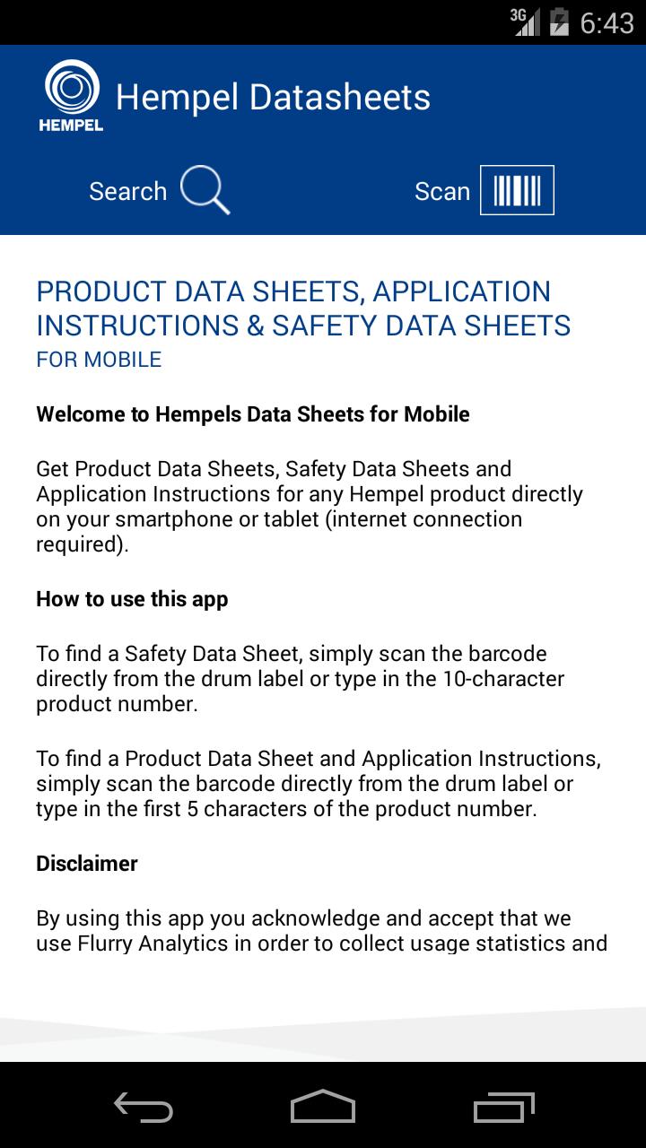 Hempel Datasheets