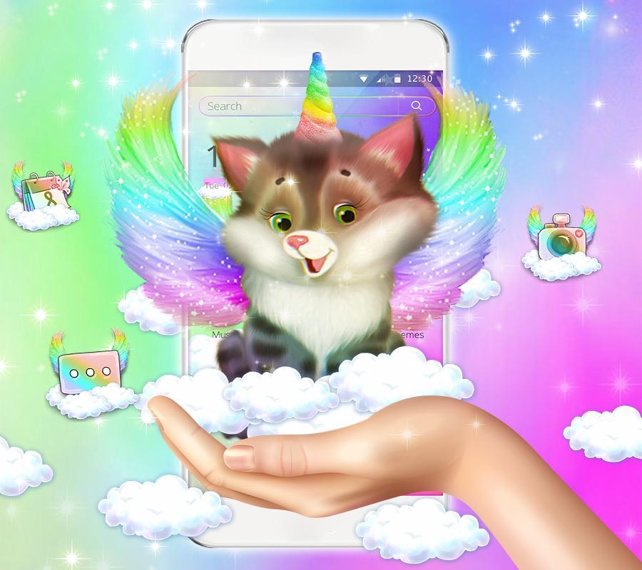Fuzzy Cute Unicorn Cat Theme