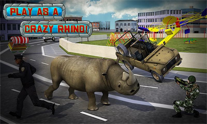 Crazy Rhino Attack 3D