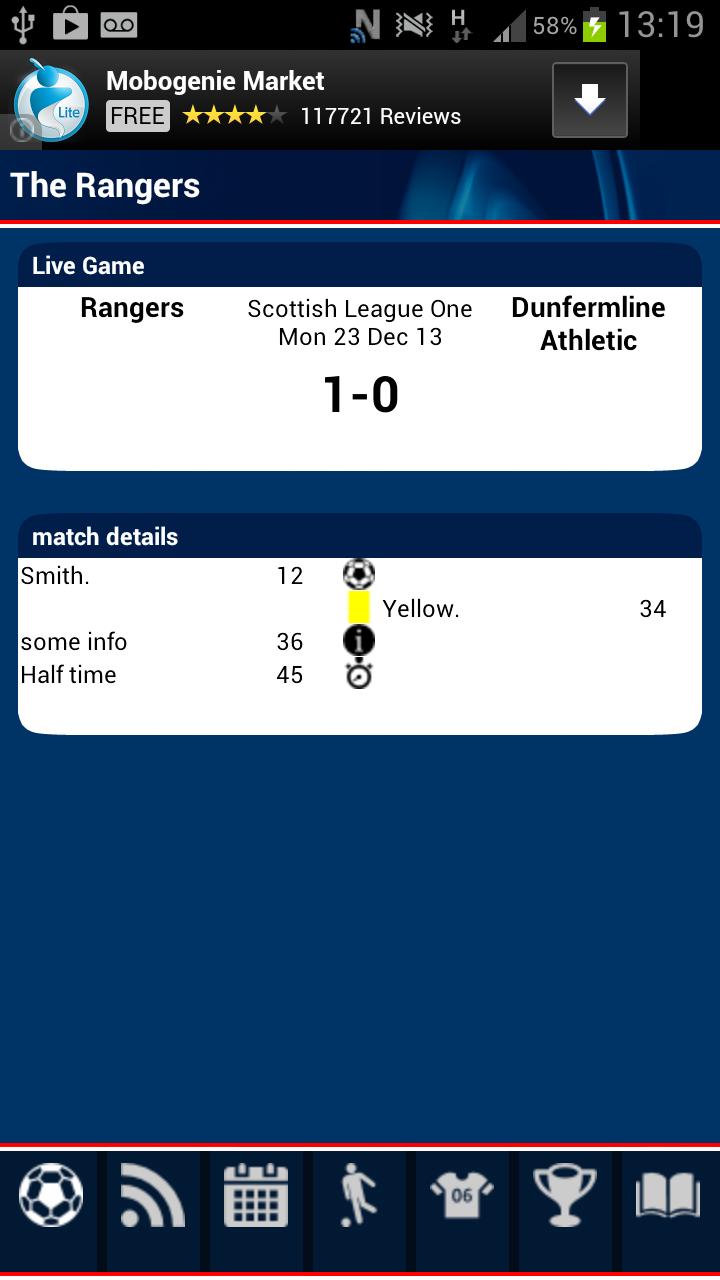 Rangers Match Alert