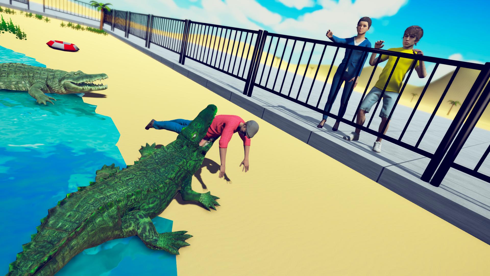 Angry Crocodile Beach Attack