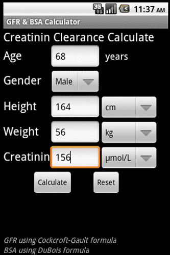 GFR & BSA Calculator