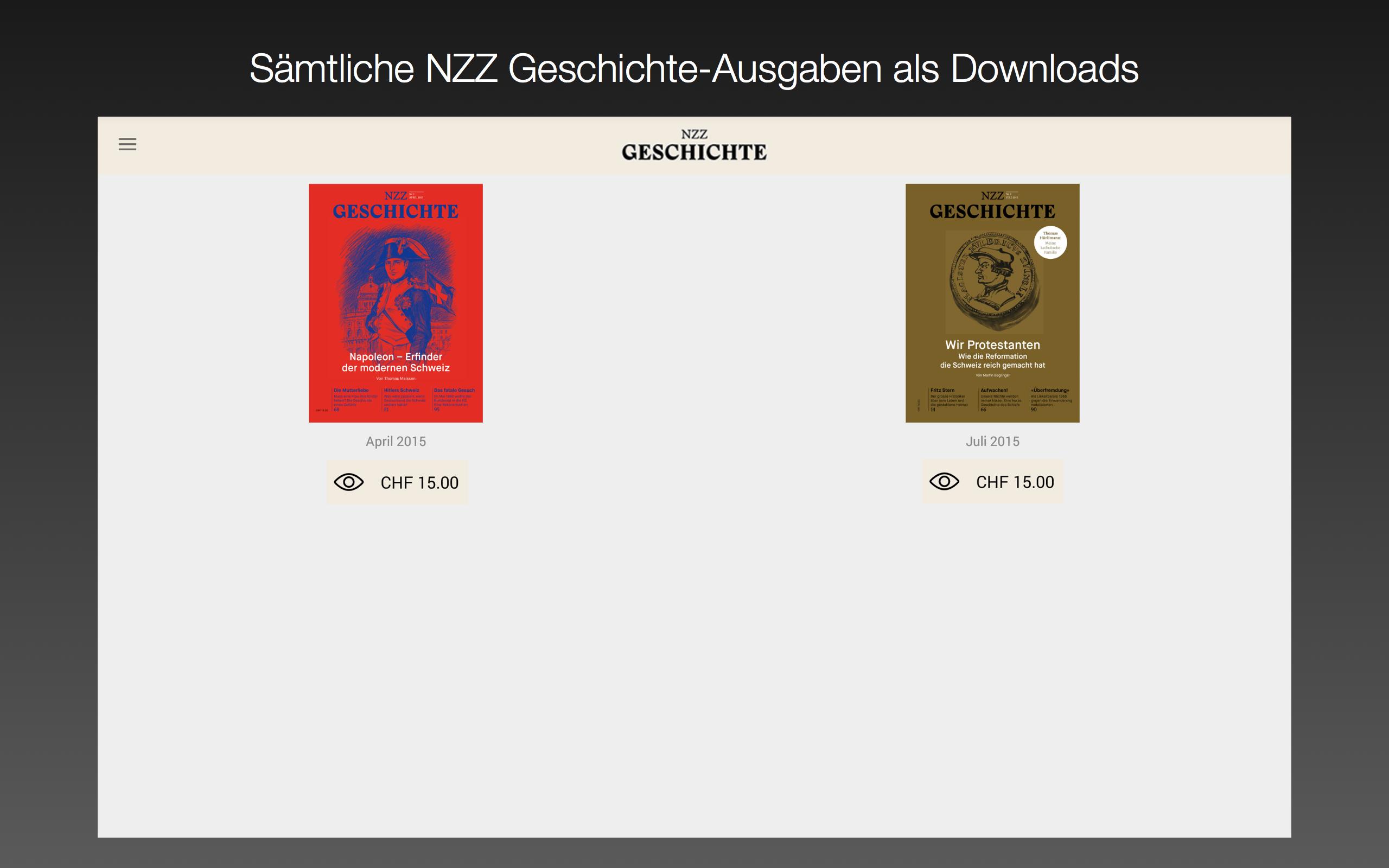 NZZ Geschichte
