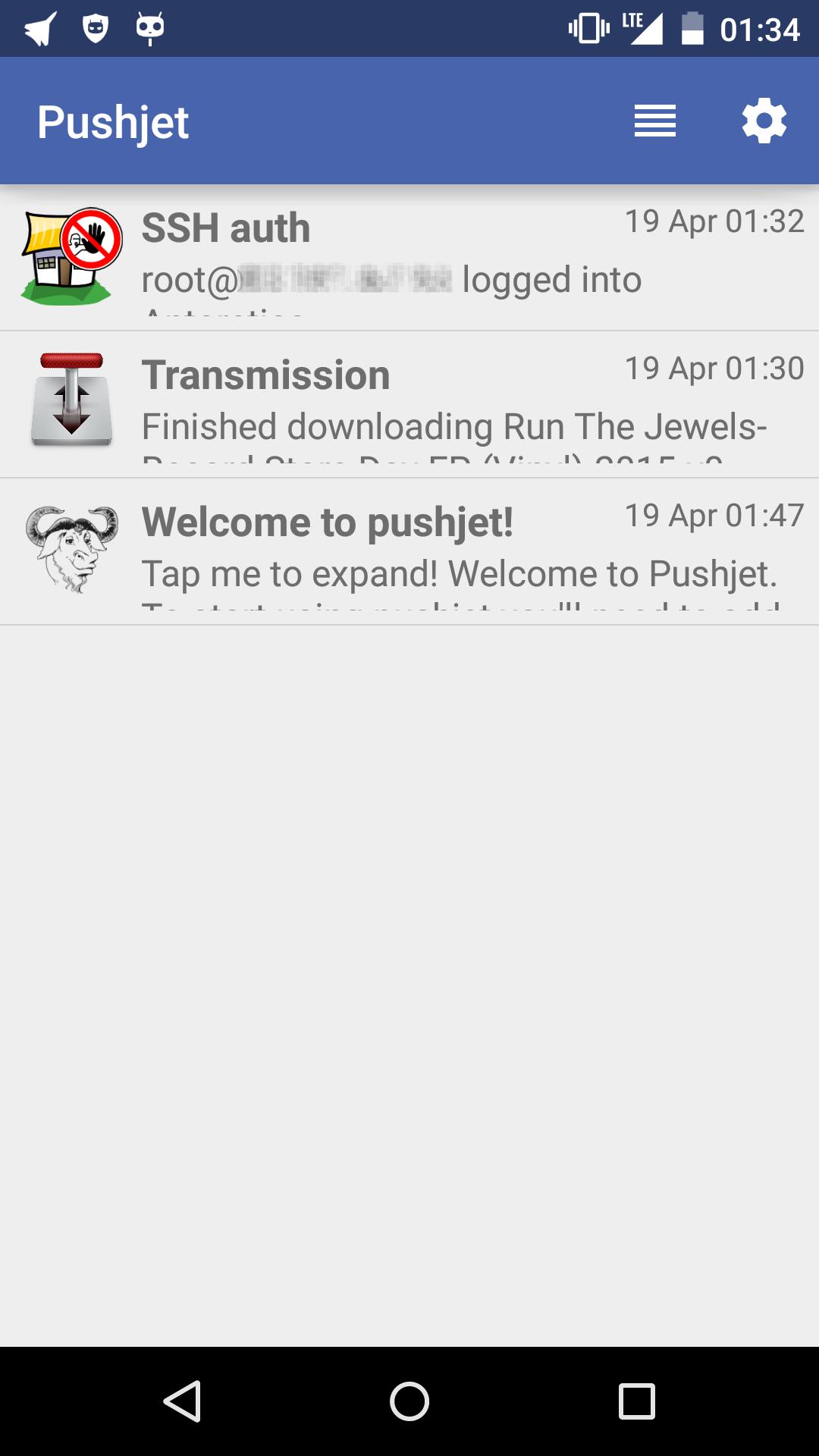 Pushjet