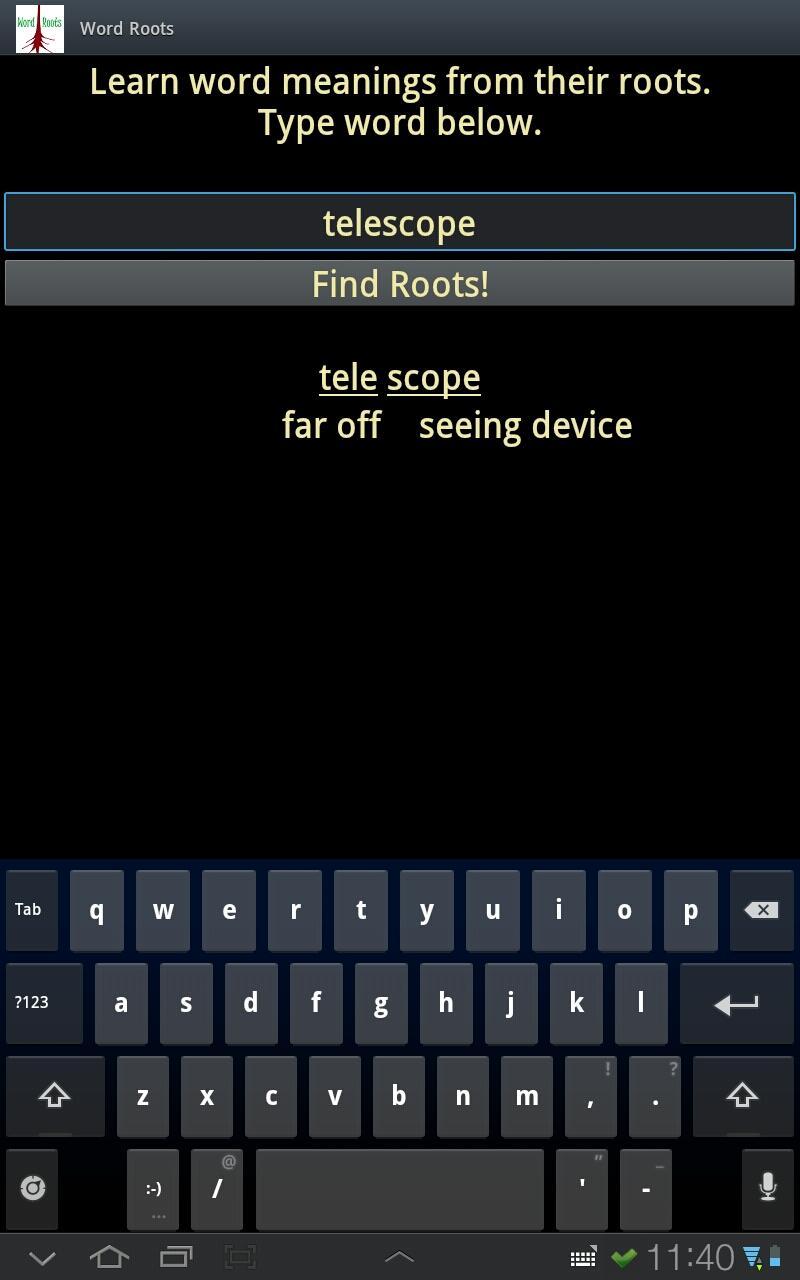 WordRoots for Science